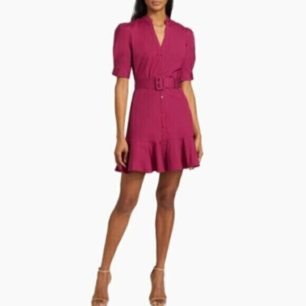 NWT Veronica Beard Molly Cotton-Blend Belted Mini Dress